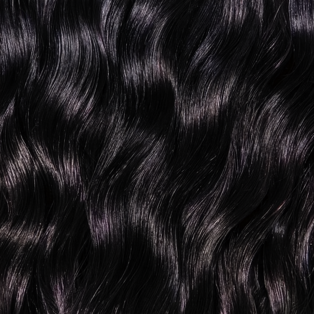Invisible Clip-ins, Black - Textured Wavy