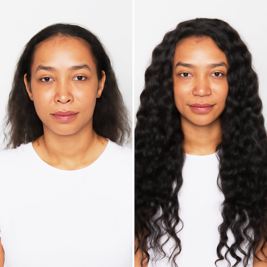 Invisible Clip-ins, Black - Textured Curly